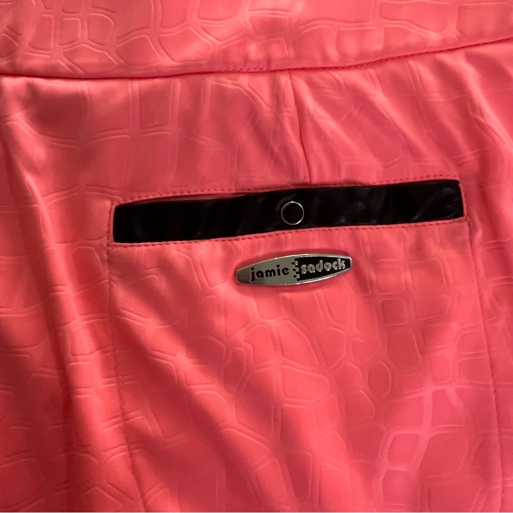 jamie sadock 16 Coral Pink Athletic Skort with Zip Pockets and faux leather trim - Picture 12 of 12